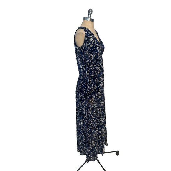 White House Black Market Cold Shoulder Floral Maxi Dress Size 6P Petite - Picture 3 of 6
